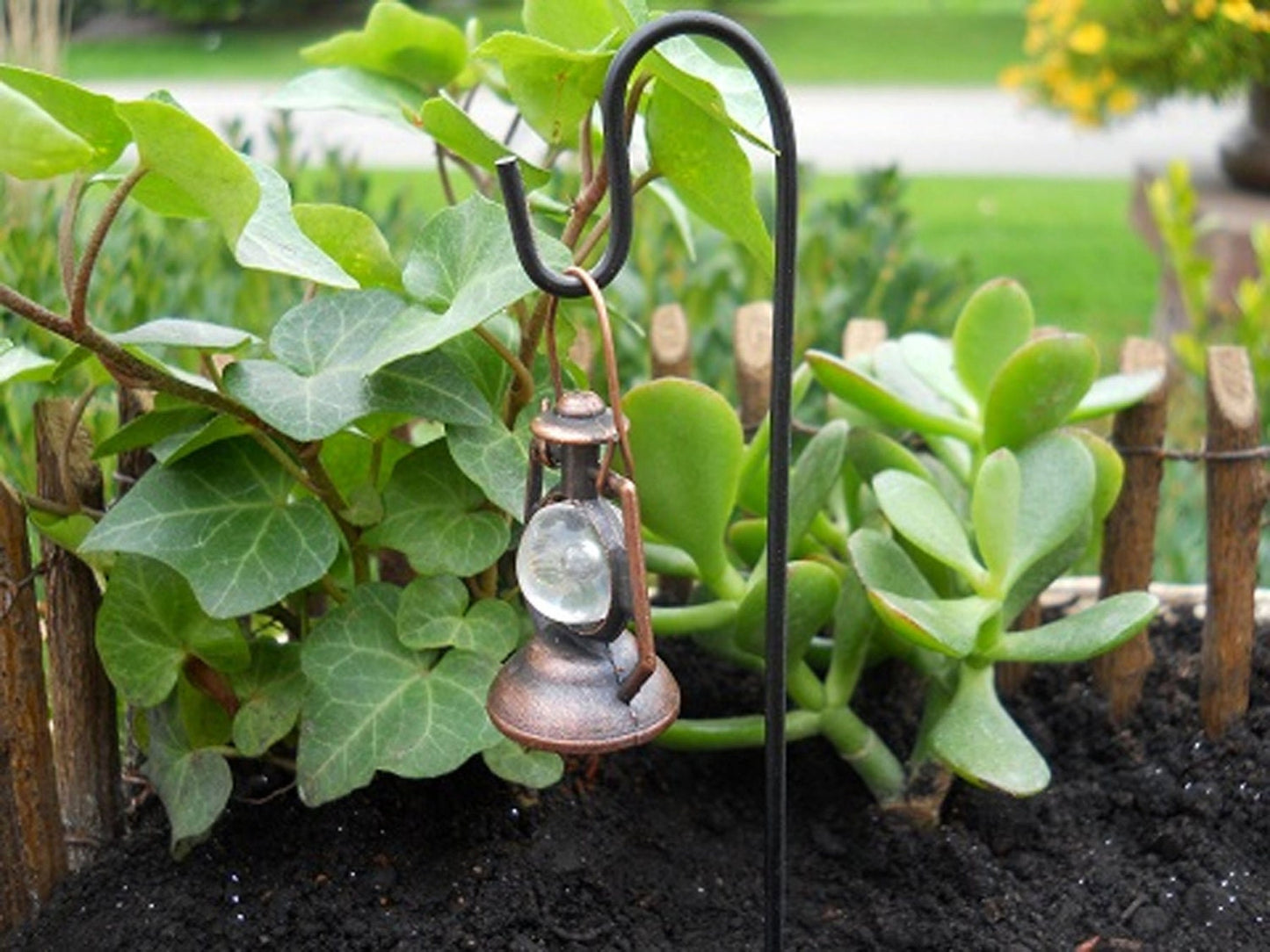 Miniature Metal Lantern for Fairy Garden or Dollhouse, Gnome Garden Decor
