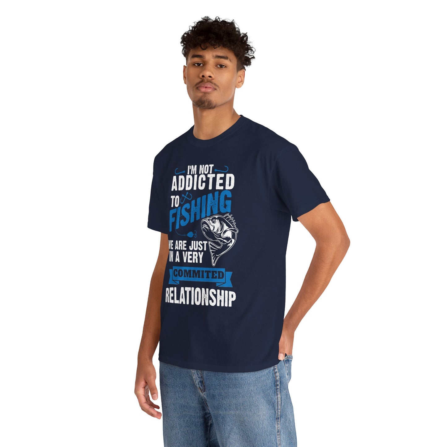 Addicted to Fishing Short Sleeve T-Shirt (Front or Back Design)