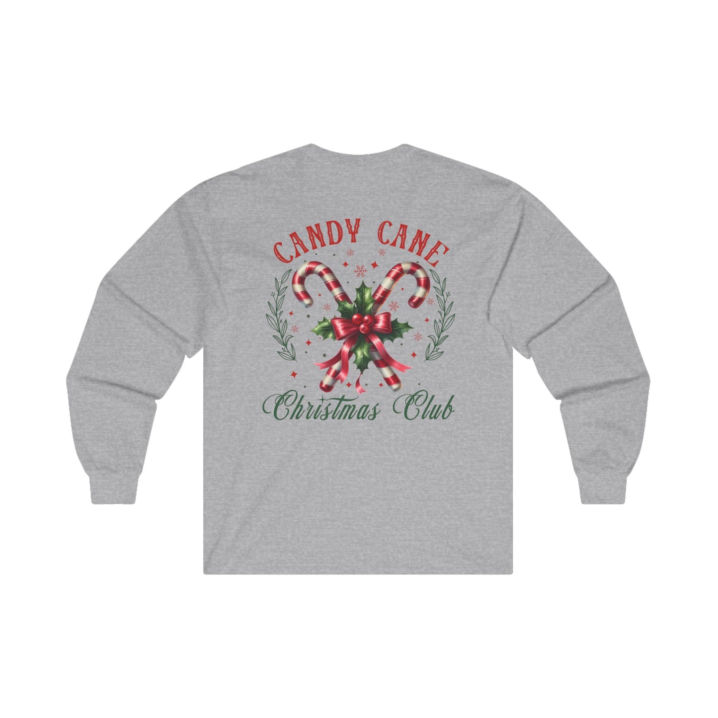 Christmas Candy Cane Long-Sleeve, Dual-Sided T-shirt