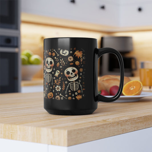 Cute Halloween Cartoon Skeleton Mug - 2 Designs, 2 Sizes