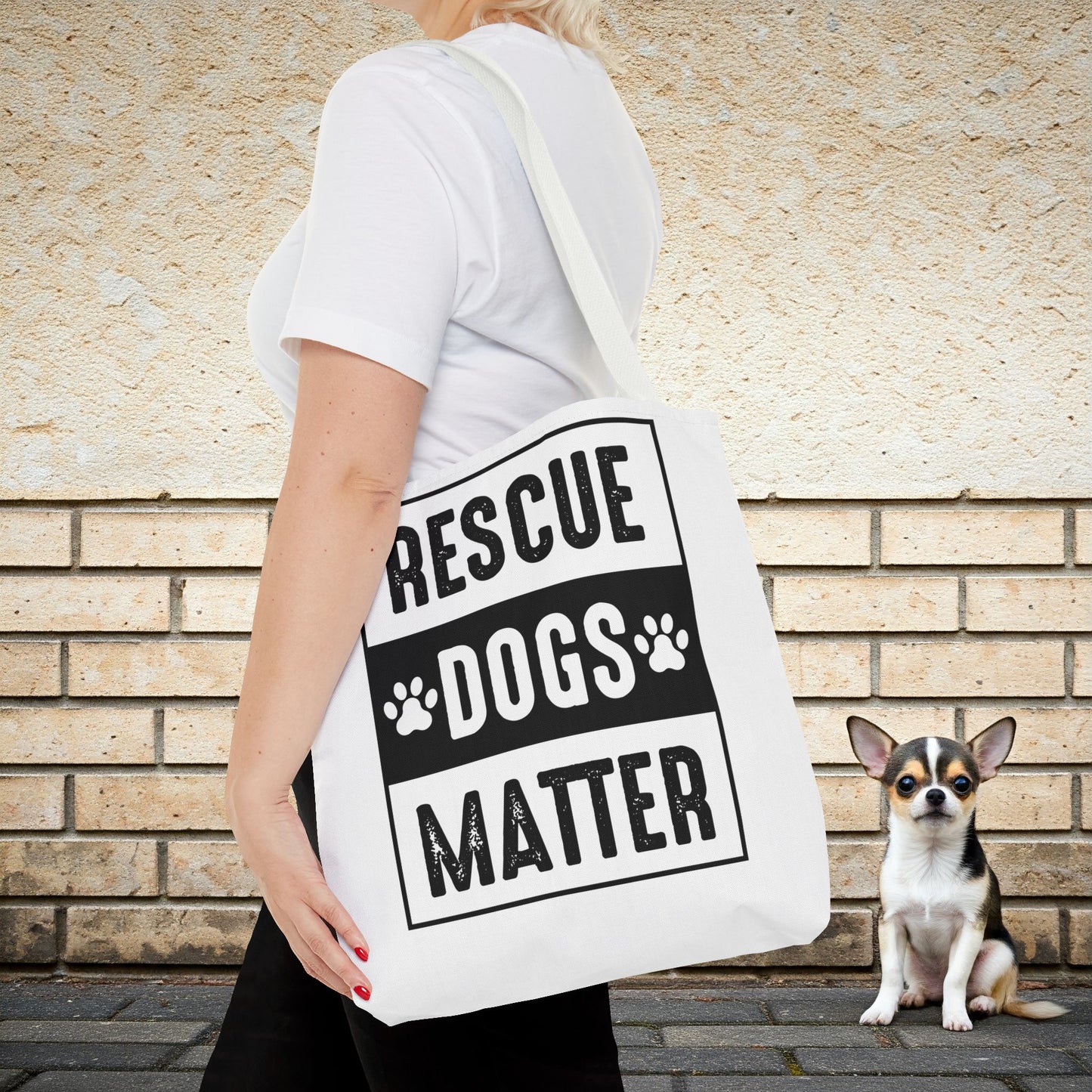 Canvas Tote Bag - Support Rescue Dogs β Durable & Customizable with 5 Handle Colors