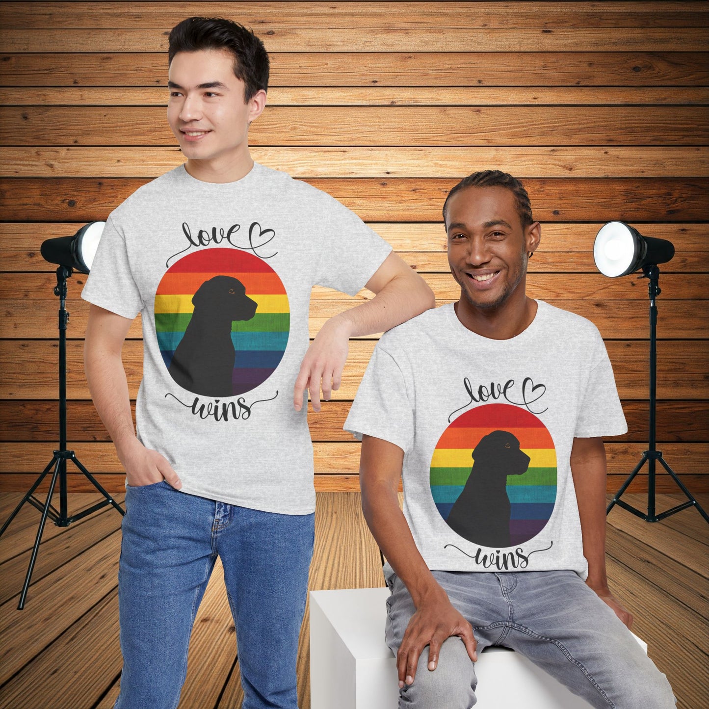 Love Wins Rainbow Dog-Lover's T-shirt