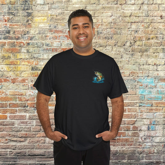 Funny Fishing T-Shirt - "I Love a Large Mouth on my Rod" (Front & Back Design)