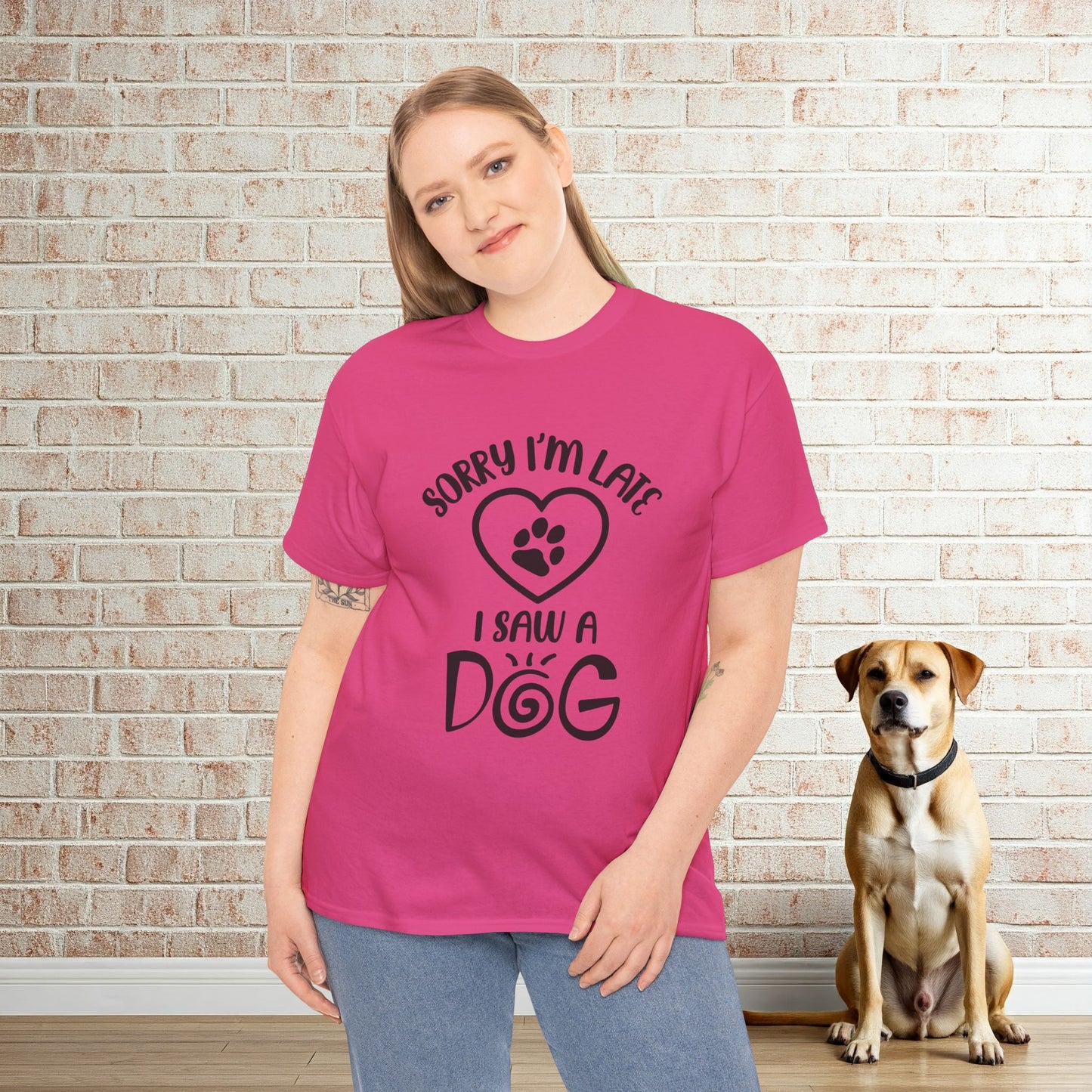 Sorry I'm Late, I Saw a Dog T-Shirt – Funny Dog Lover Tee for Men & Women