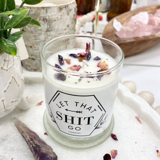 "Let That Sh!t Go" Crystal Candle