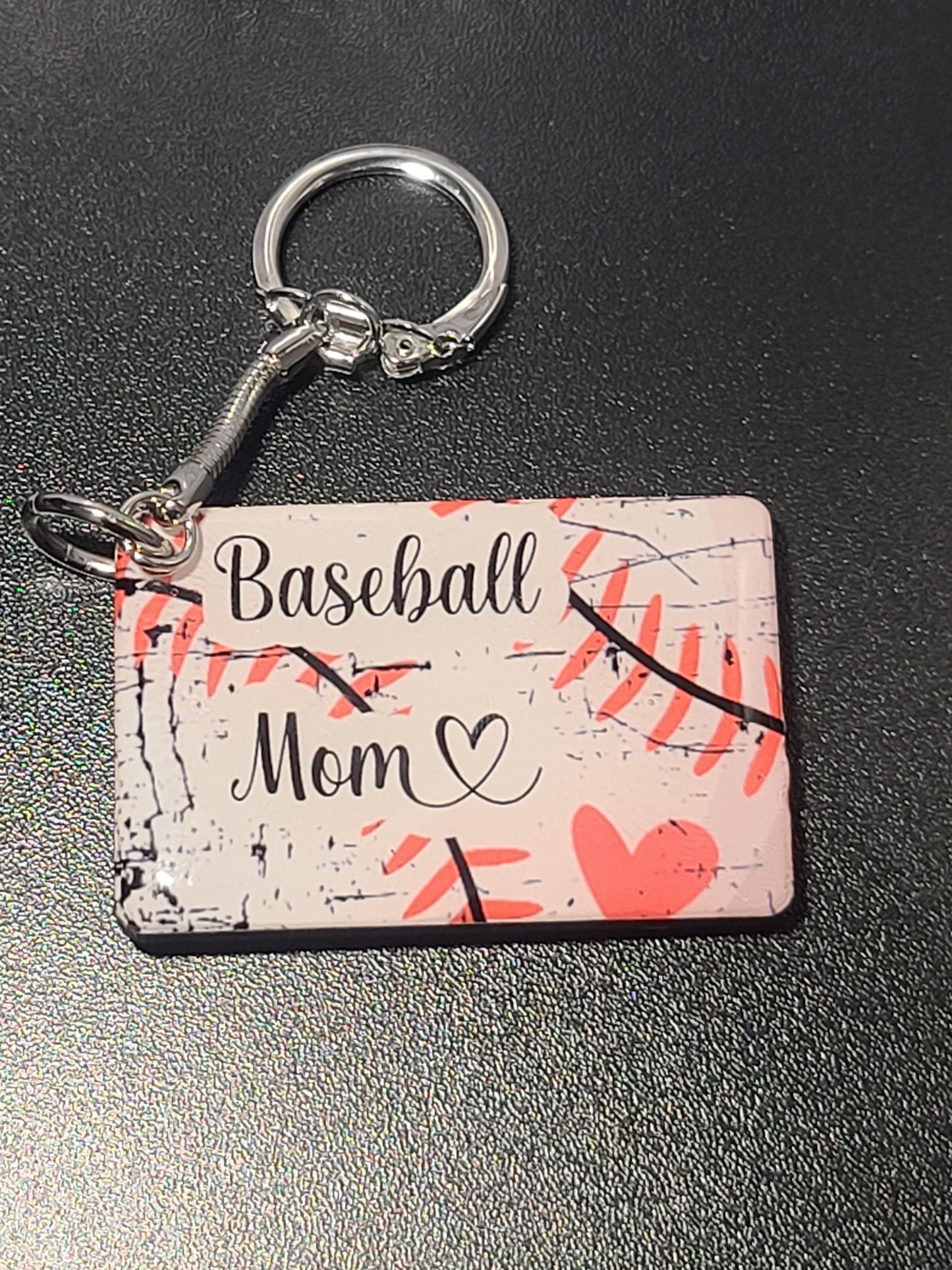 Handmade Baseball Mom Keychain – Sporty Gift with Snap-End Lock
