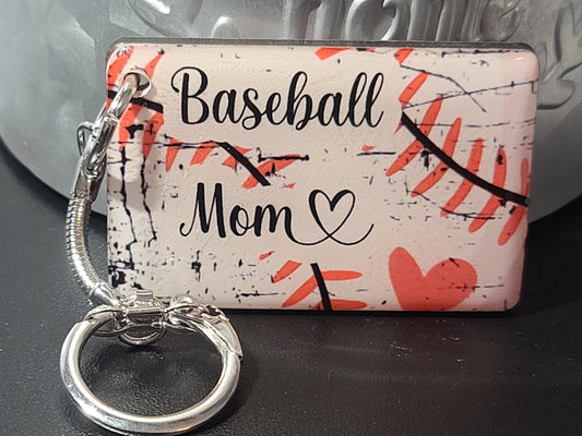 Handmade Baseball Mom Keychain – Sporty Gift with Snap-End Lock