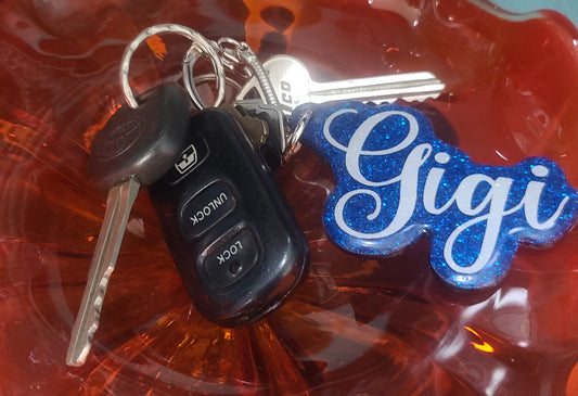 Handmade Wooden Laser-Cut Gigi Keychain