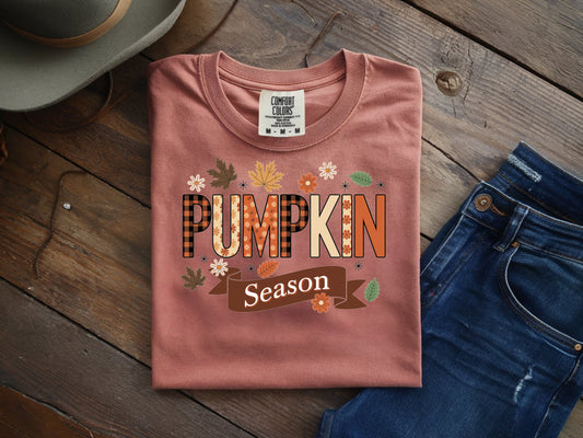 Pumpkin Season Fall T-Shirt - Autumn Vibes Graphic Tee