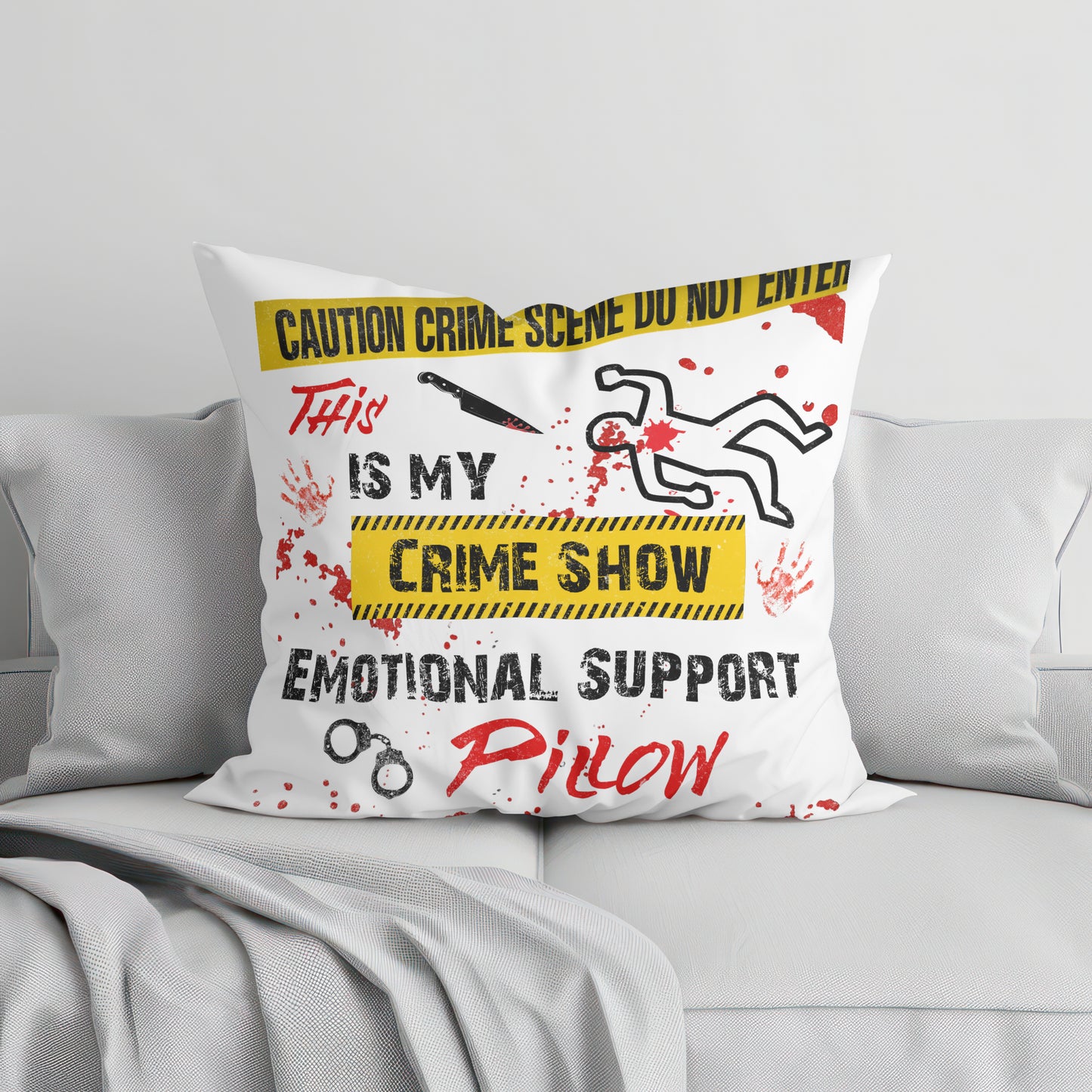 This Is My Crime Show Emotional Support Pillow, Funny True Crime Gift Throw Pillow