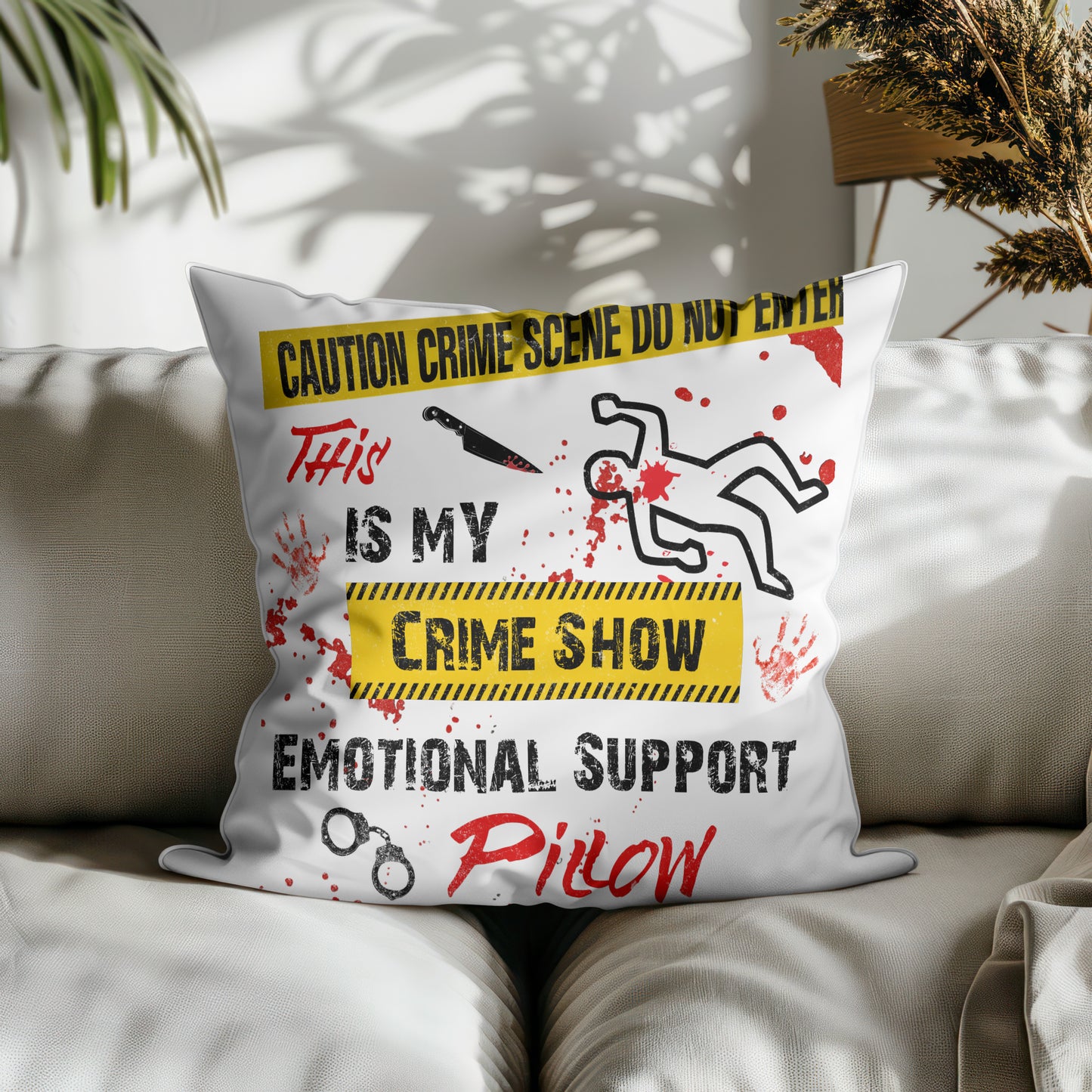 This Is My Crime Show Emotional Support Pillow, Funny True Crime Gift Throw Pillow