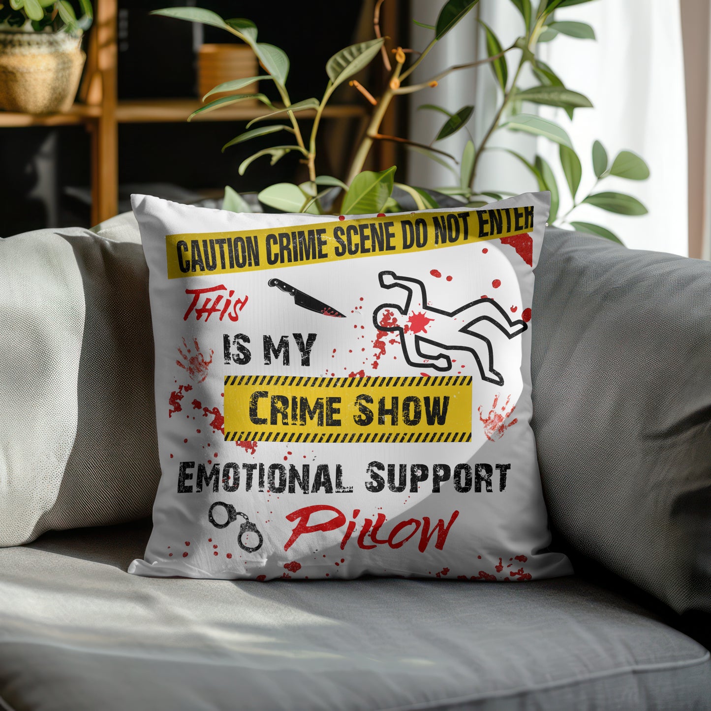 This Is My Crime Show Emotional Support Pillow, Funny True Crime Gift Throw Pillow