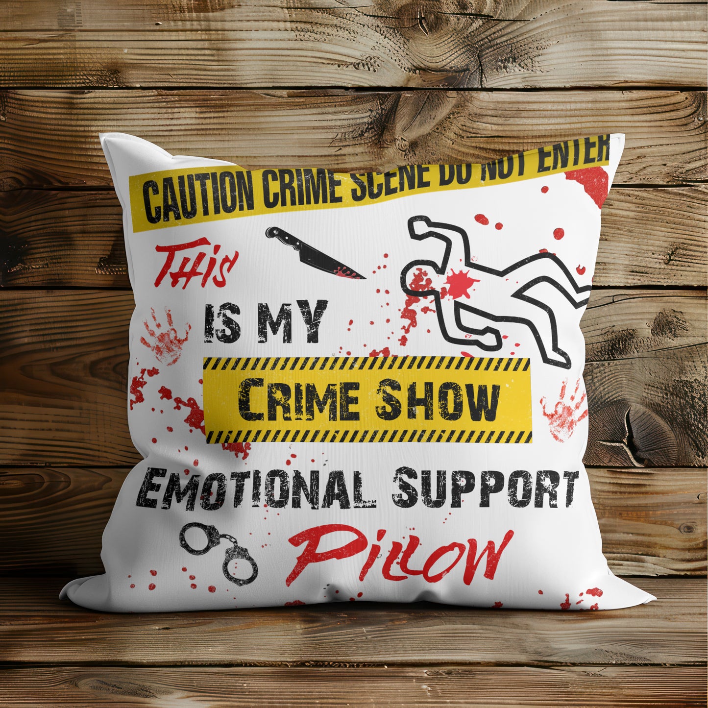 This Is My Crime Show Emotional Support Pillow, Funny True Crime Gift Throw Pillow