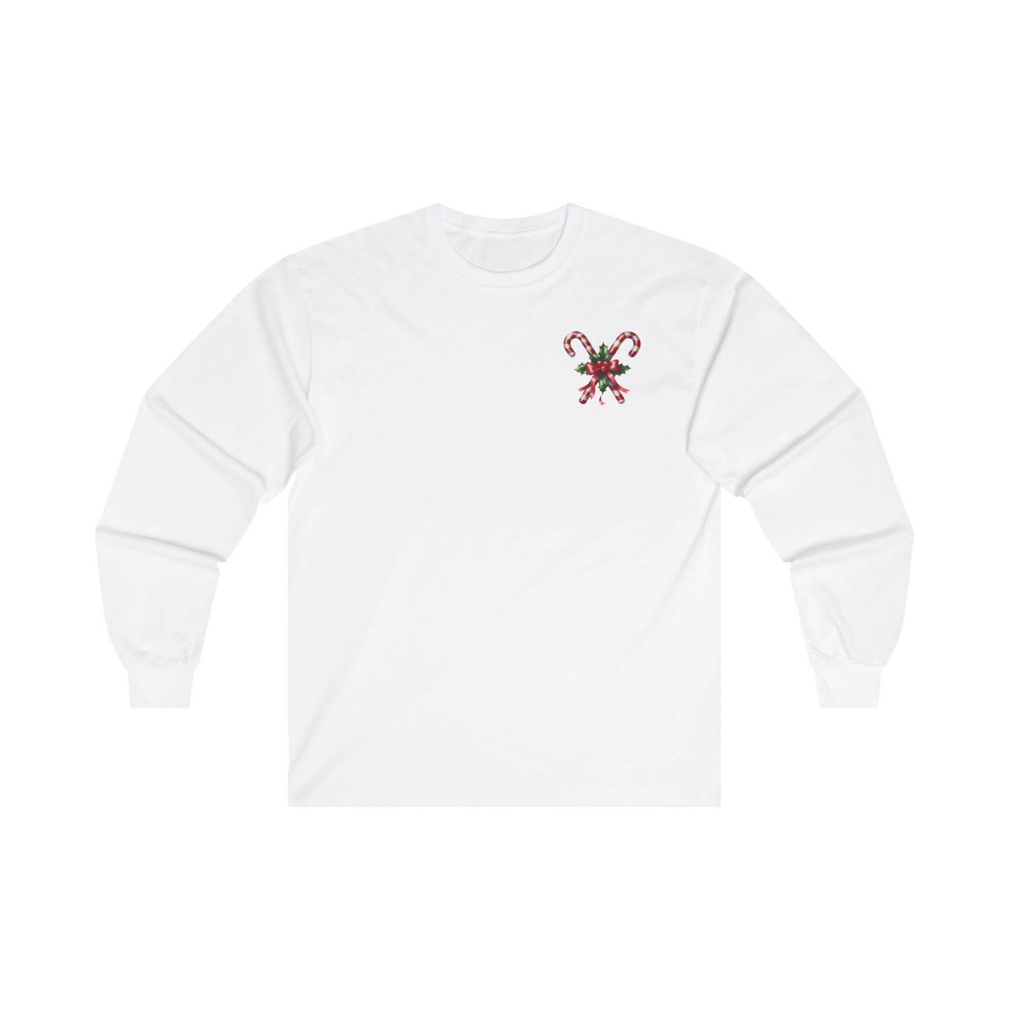 Christmas Candy Cane Long-Sleeve, Dual-Sided T-shirt