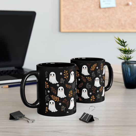 Halloween Playful Ghost Coffee Mug, 2 Designs & 2 Sizes