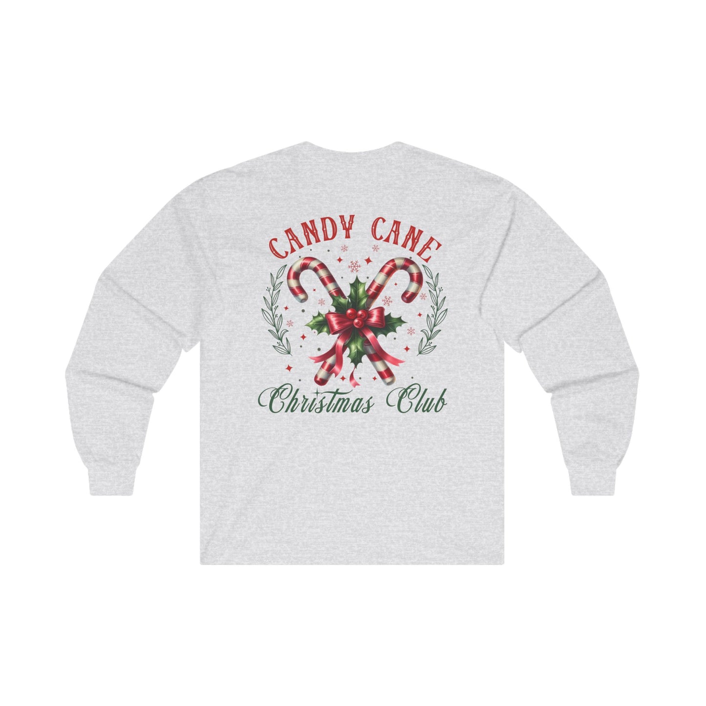 Christmas Candy Cane Long-Sleeve, Dual-Sided T-shirt