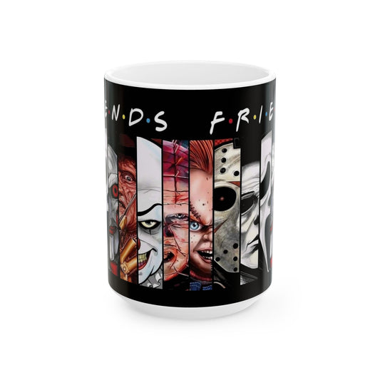 Friends Horror Movie Characters Coffee Mug, Serial Killer Movie Art - 11 or 15 Oz