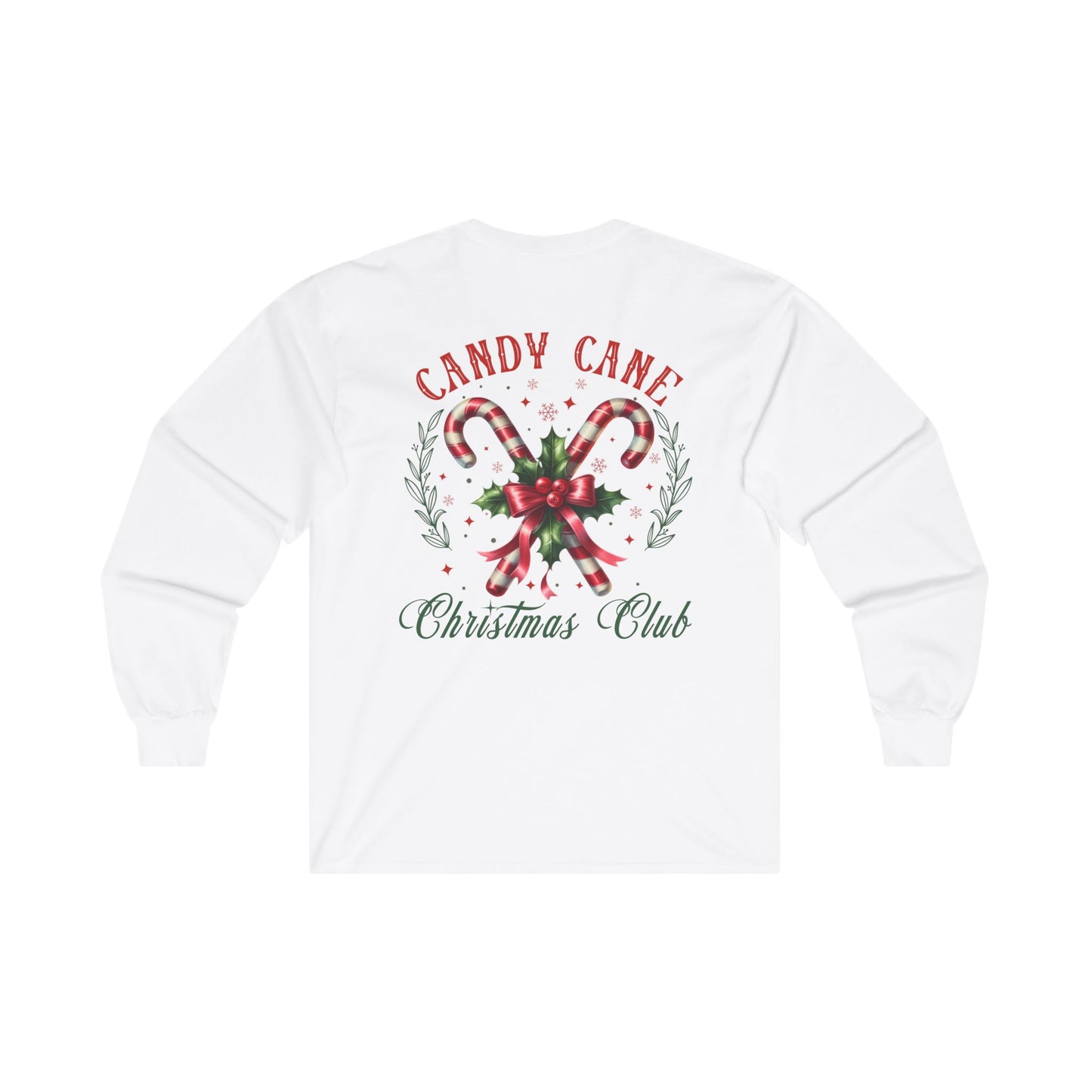 Christmas Candy Cane Long-Sleeve, Dual-Sided T-shirt