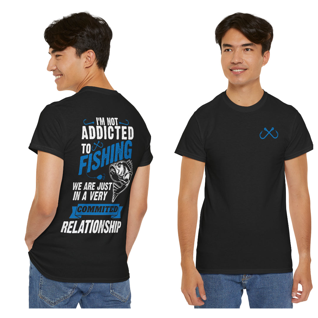Addicted to Fishing Short Sleeve T-Shirt (Front or Back Design)