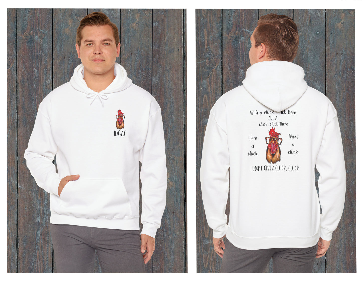 "I Don't Give a Cluck" Hoodie β Hilarious & Cozy Sweatshirt for Chicken Lovers with Front Pocket