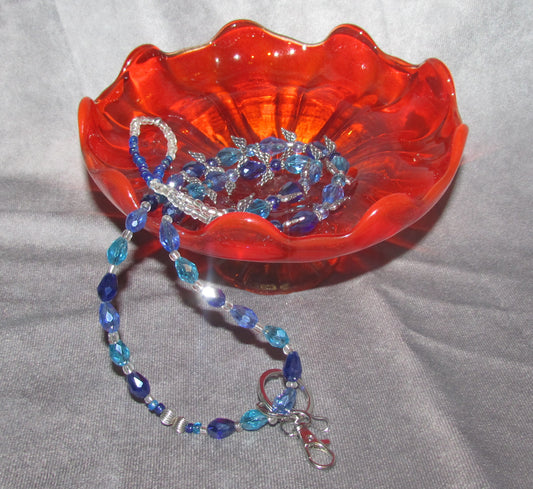 Handmade Beaded Angel Winged Lanyard with Breakaway ID Badge Holder