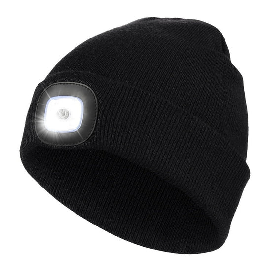 Headlight Beanie with Bluetooth Speakers and Mic