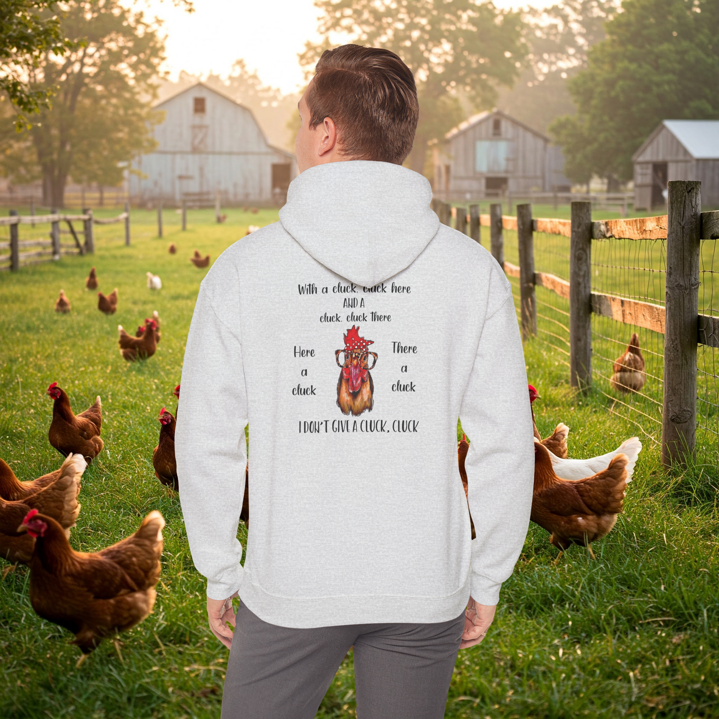 "I Don't Give a Cluck" Hoodie β Hilarious & Cozy Sweatshirt for Chicken Lovers with Front Pocket