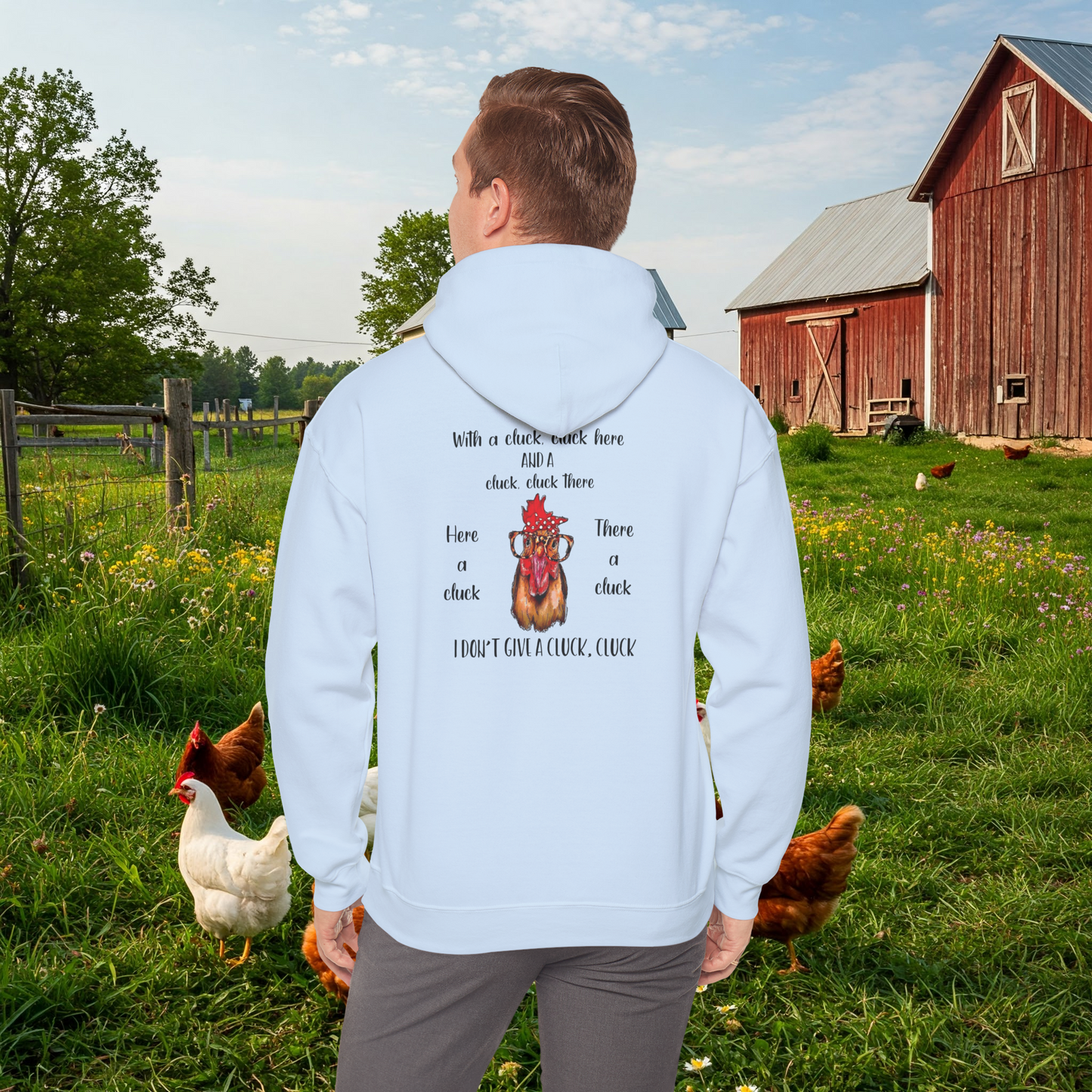 "I Don't Give a Cluck" Hoodie β Hilarious & Cozy Sweatshirt for Chicken Lovers with Front Pocket