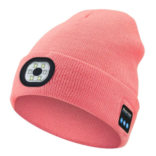 Headlight Beanie with Bluetooth Speakers and Mic