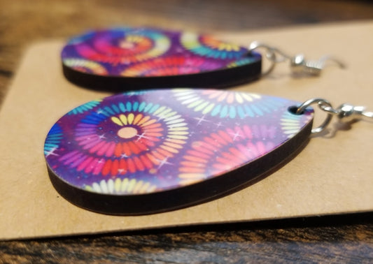 Teardrop Rainbow Design Earrings