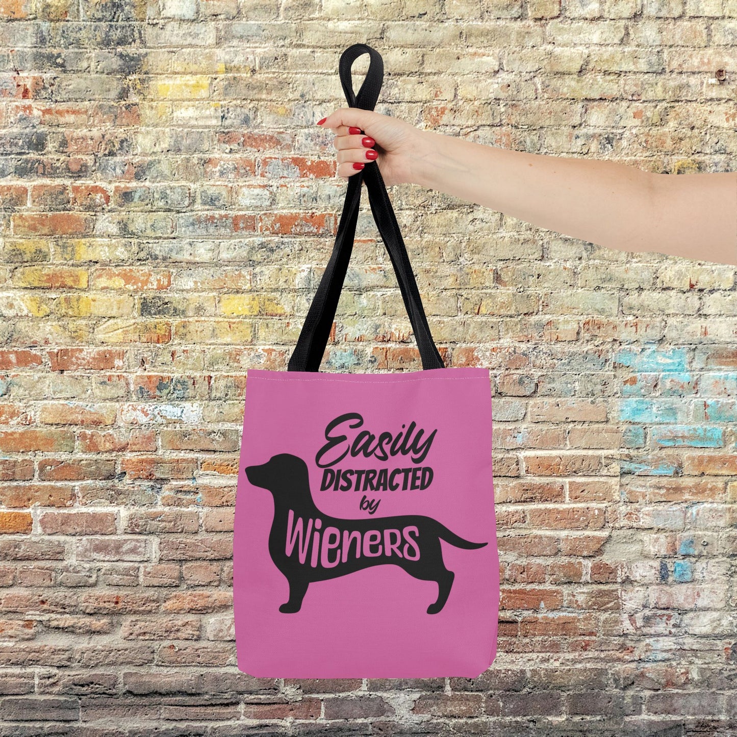 Easily Distracted by Wieners Dachshund Lover Reusable Tote Bag