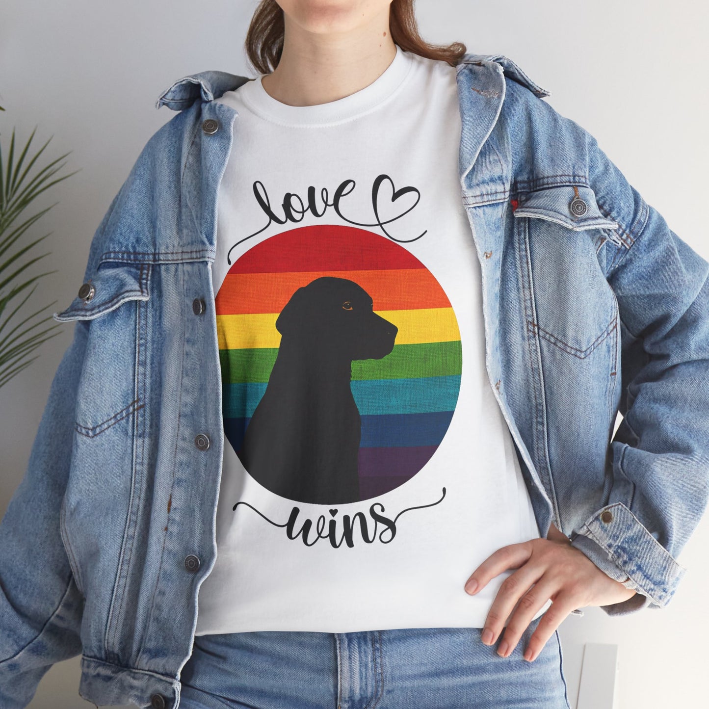 Love Wins Rainbow Dog-Lover's T-shirt