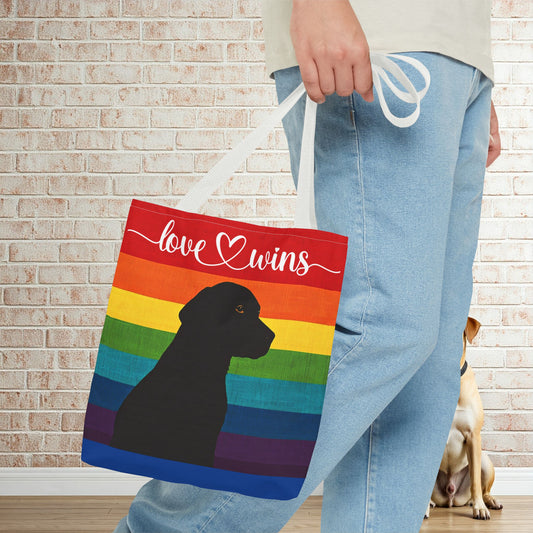 Love Wins Rainbow Dog Lover Tote