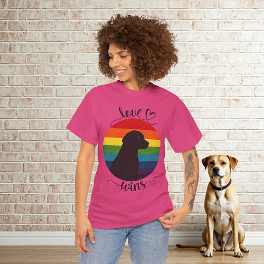 Love Wins Rainbow Dog-Lover's T-shirt