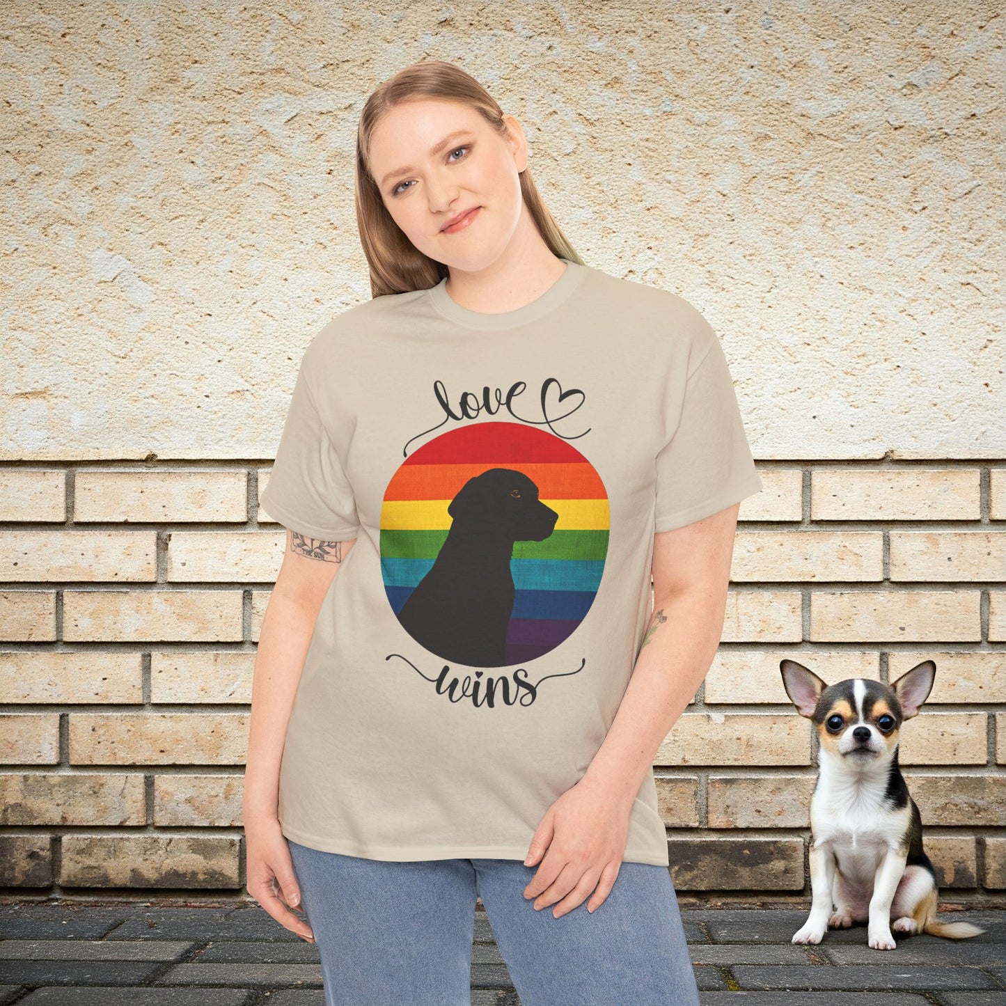 Love Wins Rainbow Dog-Lover's T-shirt