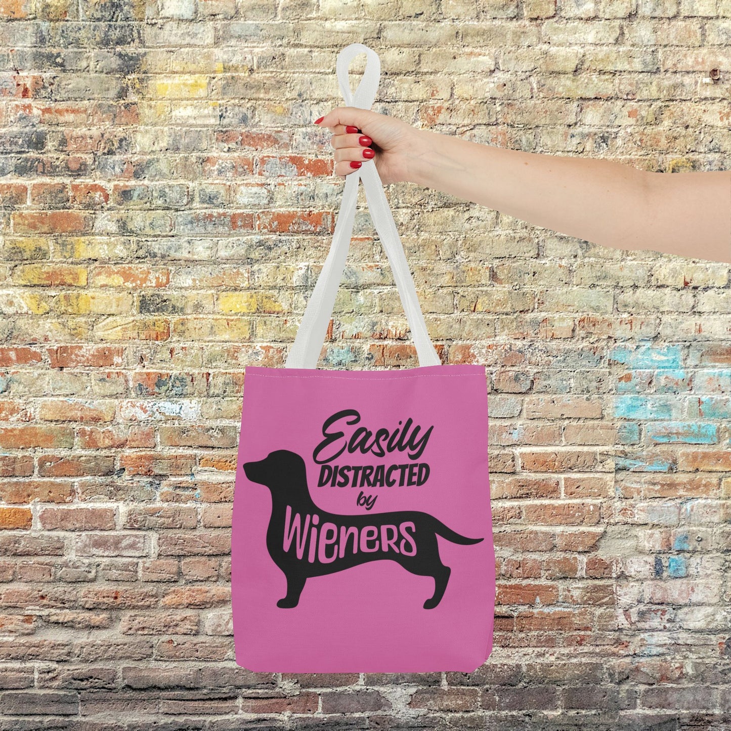 Easily Distracted by Wieners Dachshund Lover Reusable Tote Bag