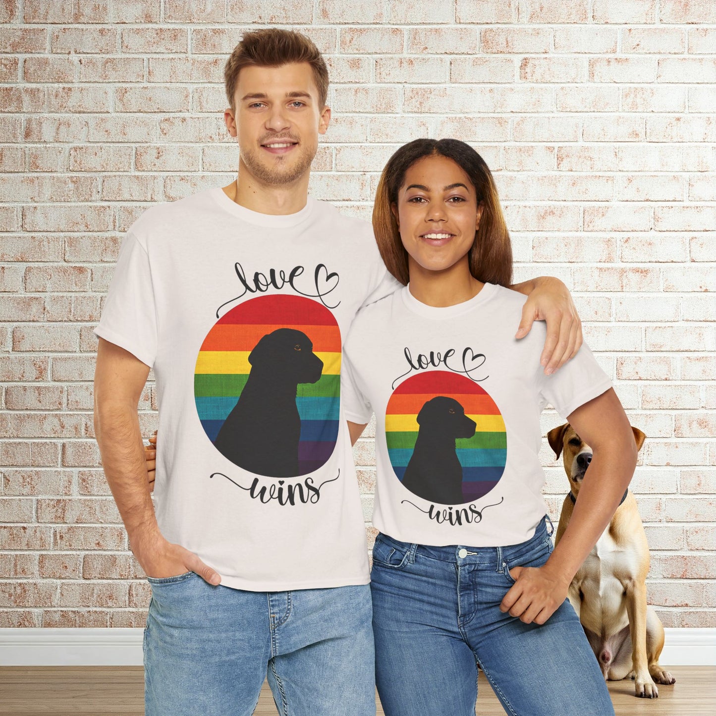 Love Wins Rainbow Dog-Lover's T-shirt