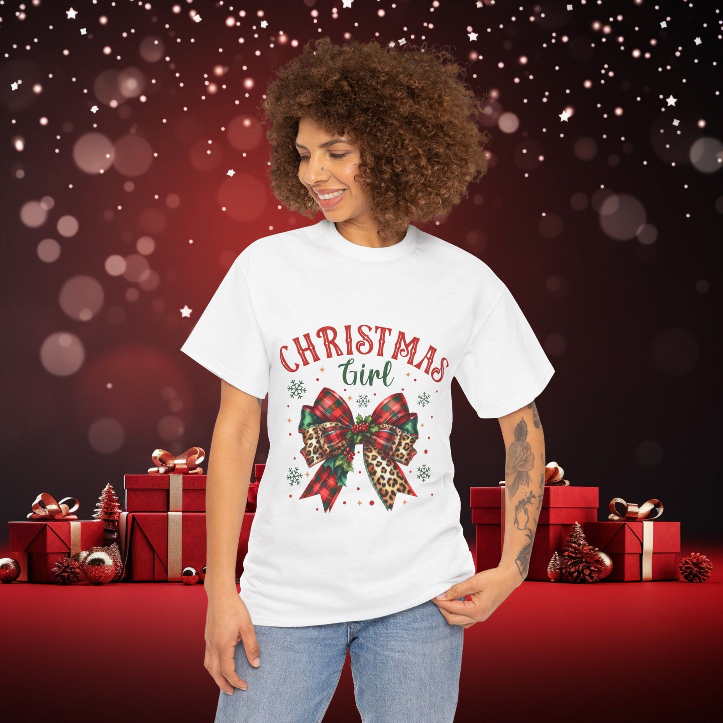 Christmas Girl Boho Vintage Inspired Holiday Tee