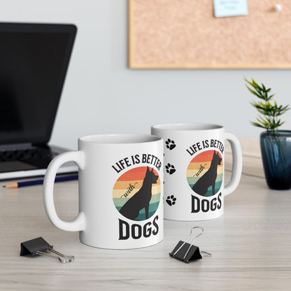 Life is Better with Dogs Coffee Mug (11 or 15 Oz)