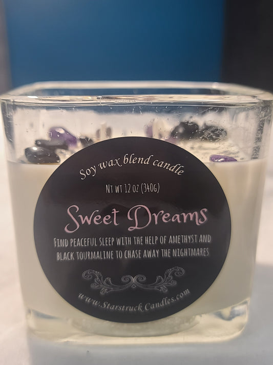 Sweet Dreams Crystal Intention Candle