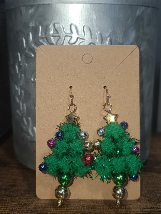 Multicolor Christmas Tree Earrings