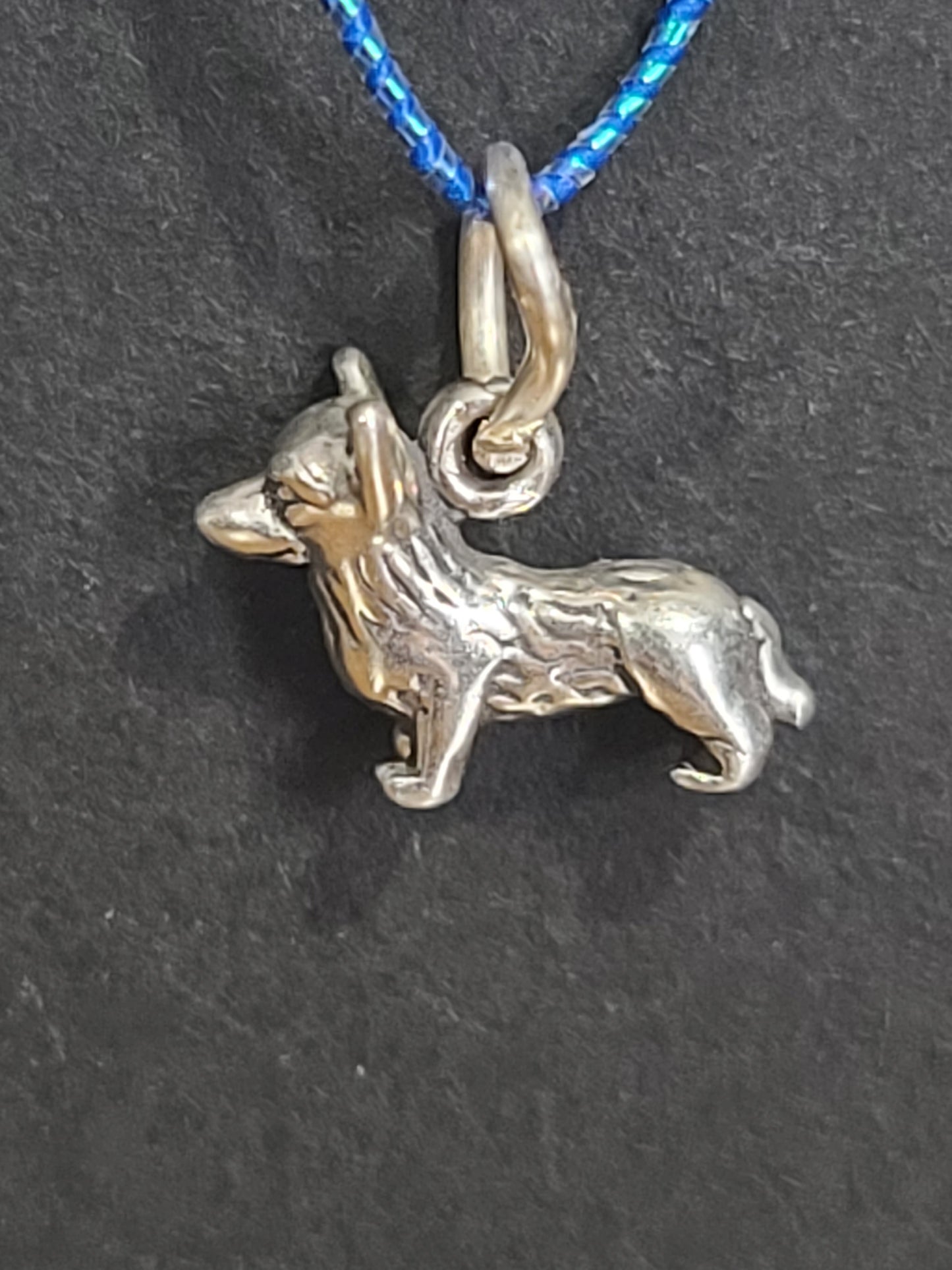 Mini 3D Corgi Dog Sterling Silver Charm