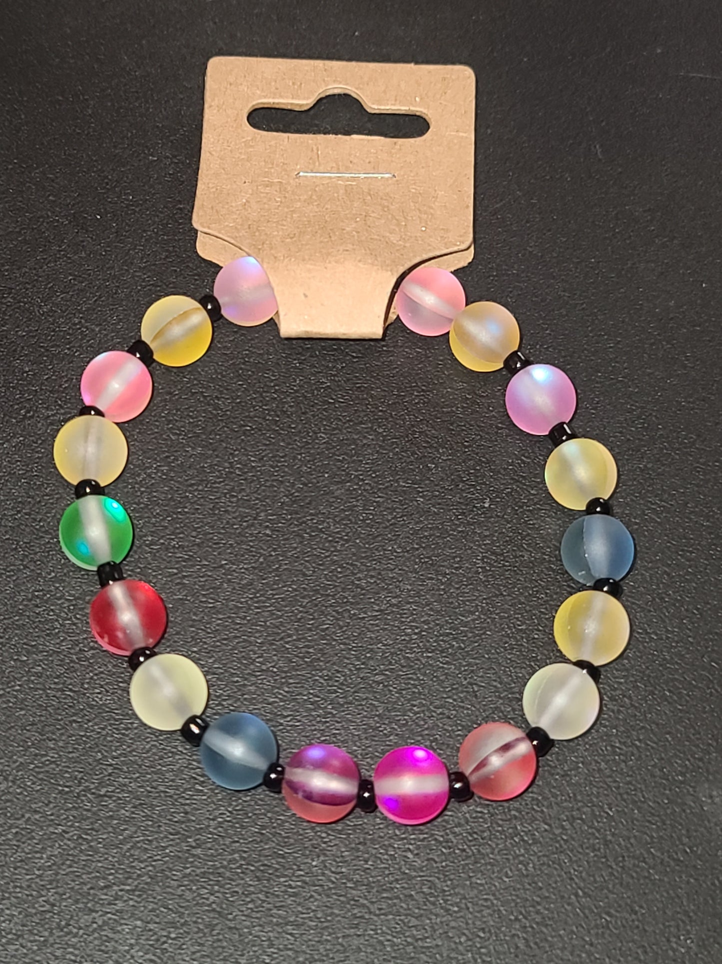 Handmade Iridescent Glass Beaded Bracelet