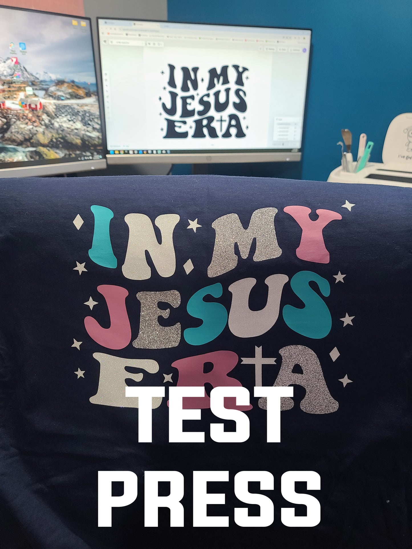 In My Jesus Era SVG, Christian, Religious, Inspirational Quote, Layered, Customizable, Christian, Religious, Biblical T-Shirt Design