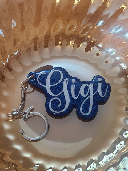 Handmade Wooden Laser-Cut Gigi Keychain