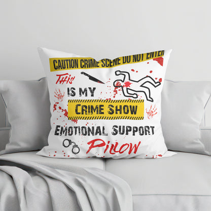 This Is My Crime Show Emotional Support Pillow, Funny True Crime Gift Throw Pillow
