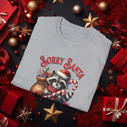 "Sorry Santa, I've Been Feral" Christmas Raccoon Christmas Shirt