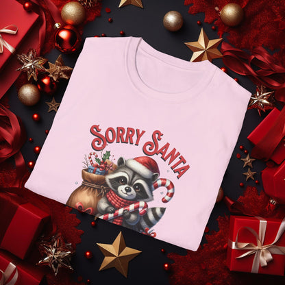 "Sorry Santa, I've Been Feral" Christmas Raccoon Christmas Shirt