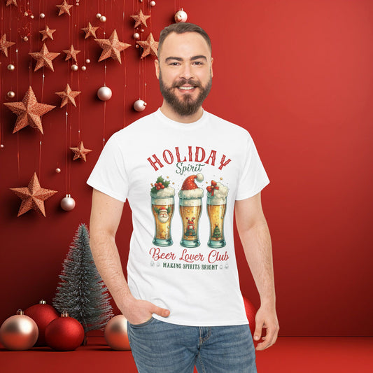 Holiday Spirit Beer Lover Club Christmas Tee Shirt