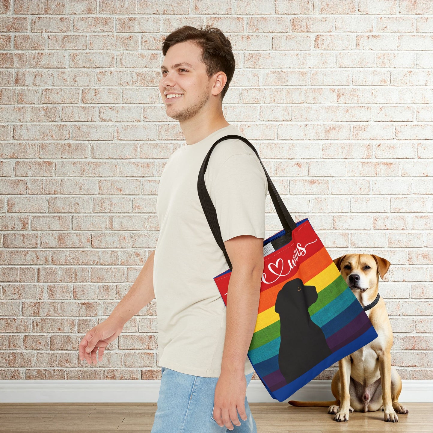 Love Wins Rainbow Dog Lover Tote